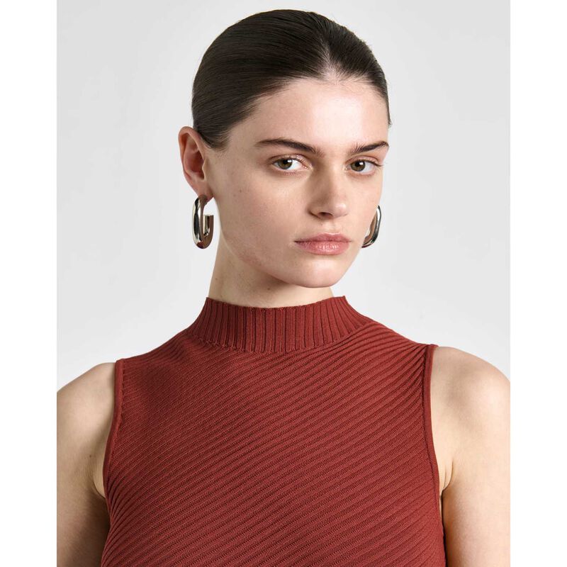 Cue Rosewood Diagonal Ribbed Knit Tank image number 2